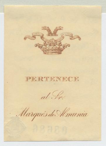 Pertenece al Sr. Marqués de Almunia