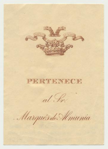 Pertenece al Sr. Marqués de Almunia