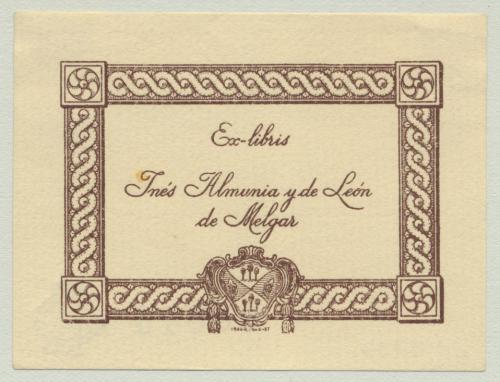 Ex Libris de Inés Almunia y de León de Melgar