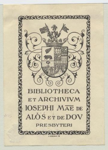Bibliotheca et Archivium Iosephi Mae de Alos...