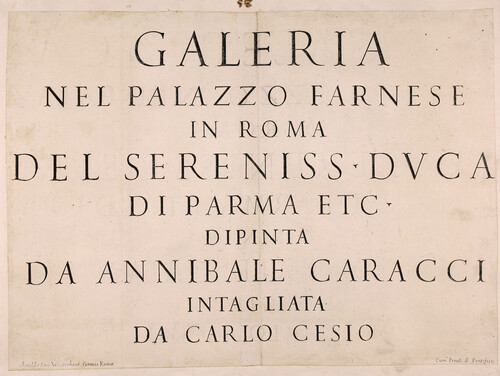 Galeria nel palazzo Farnese in Roma del sereniss. duca di Parma...