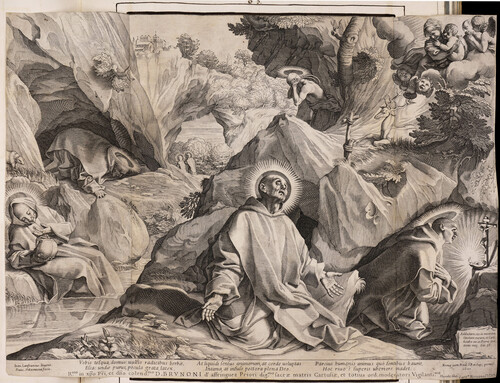 San Bruno en oración con sus compañeros en Chartreuse