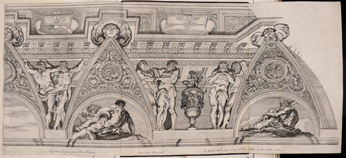 Pared lateral de la loggia del concilio de los dioses en villa Borghese