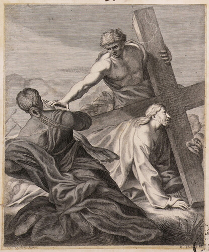 Jesús con la cruz camino del calvario