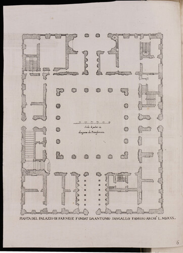 Pianta del palazzo Farnese fondat da Antonio Sangallo