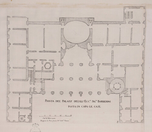 Pianta del palazz del'gli Ecc(mi) Sig(ri) Barberini