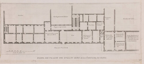 Pianta del' palazzo del' duca di Cere alla fontana di Trevi