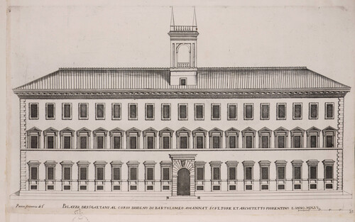 Palazzo des S Gaetani al Corso disegno di Bartolomeo Amannat scultore et architetto fiorentino