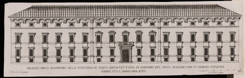 Palazzo delli SS Cornari alla fontana di Trevi...