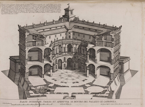 Parte interiore, taglio et apertura di dentro del palazzo di Caprarola