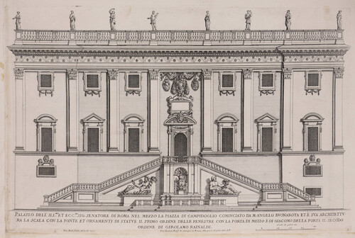 Palazzo dell' Ill(mo) et Ecc(mo) Sig. Senatore di Roma nel mezzo la piazza di Campidoglio...