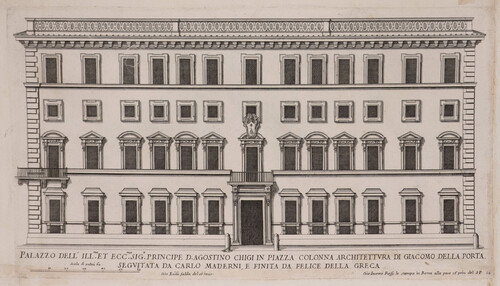 Palazzo dell' Ill.(mo) et Ecc.(mo) Sig.(r) Principe D. Agostino Chigi in piazza Colonna...