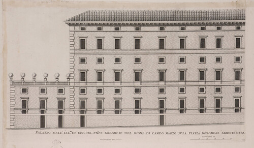 Palazzo dell' Ill(mo) et Ecc. Sig. Pnpe Borghese nel rione di Campo Marzio...