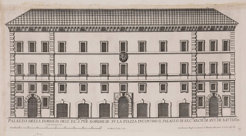 Palazzo della famiglia dell' Ec. S. Pne Borghese su la piazza incontro il palazzo