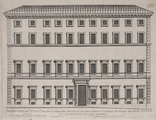 Palazzo dell' Ill.(mo) et Ecc.(mo) Sig. Duca Girolamo Mattei...