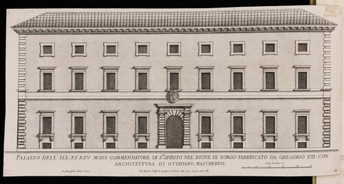 Palazzo dell' Ill. et Rev. Mons. Commendatore di S(to) Spirito nel rione di Borgo...