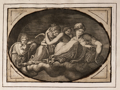 Venus con cupido y otras dos diosas
