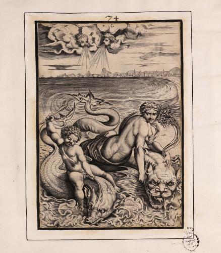 Venus y Cupido sobre delfines