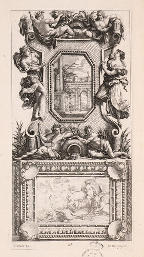 Panel ornamental para el gabinete y baño de Ana de Austria