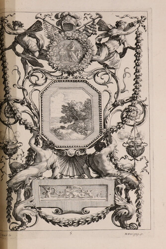 Panel ornamental para el gabinete y baño de Ana de Austria