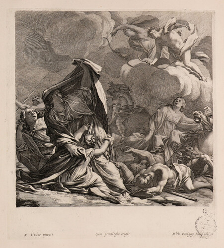 Apolo y Diana matan a los hijos de Níobe