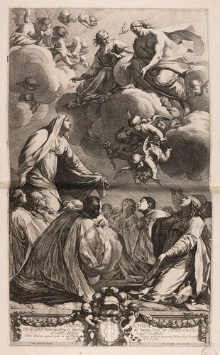 La Virgen intercede ante la Trinidad por los jesuitas