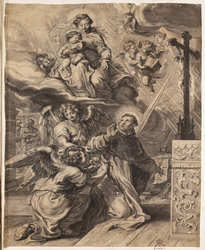 Santo Tomás de Aquino recibe el cordón de dos ángeles