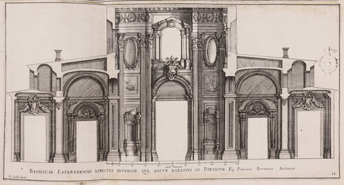 Basilicae lateranensis aspectus interior, qua datur egressus in porticum