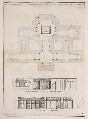 Ichnographia templi subterranei cum altare, sub quo corpus S(te) Martinae reconditu est