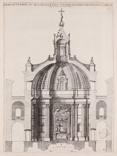 Facies interior cu altari ecclesiae S(ti) Ivonis in Gimnasio romanae Sapietiae