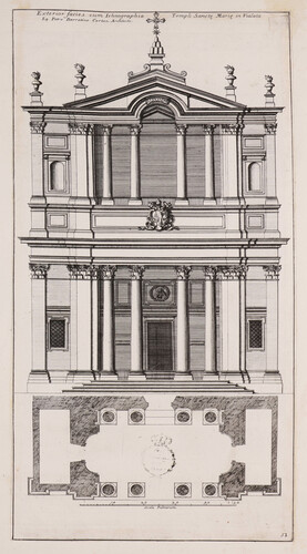 Exterior facies cum ichnographia templi Sanctae Mariae in Vialata