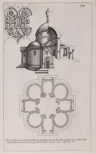 Il presente tempio di ordine Corinthio con sua pianta composto di quattro quadri...