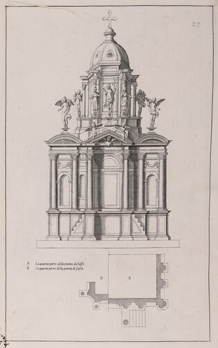 Planta y alzado de un tabernáculo