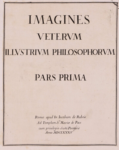 Imagines veterum illustrium philosophorum pars prima