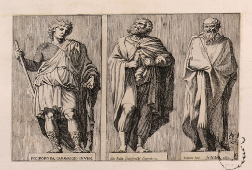 Tres estatuas de antiguos romanos