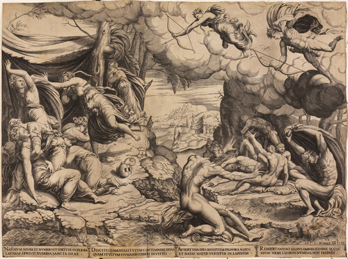 Diana y Apolo matan a los hijos de Níobe
