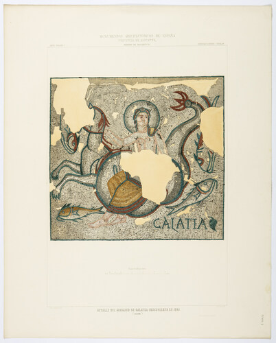 Alicante. Elche. Detalle del mosaico de Galatea, descubierto en 1861