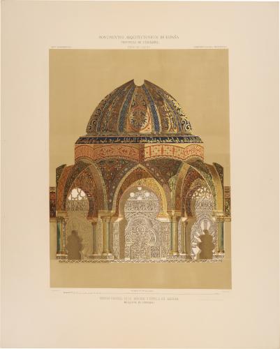 Córdoba. Sección vertical de la bóveda y cúpula del Mihrab