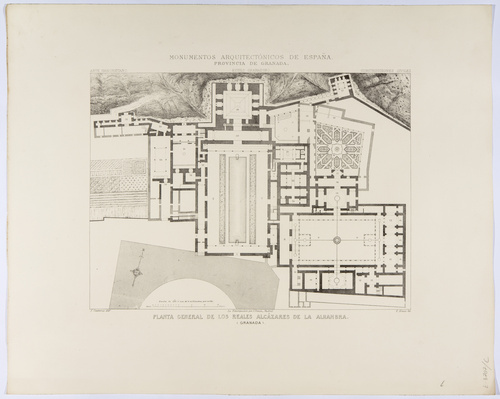 Granada. Planta general de los Reales Alcázares de la Alhambra