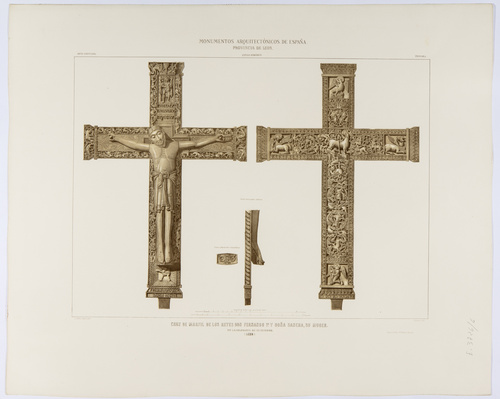 León.  Cruz de marfil de los reyes Don Fernando 1º y Doña Sancha su mujer, en la colegiata de San Isidoro