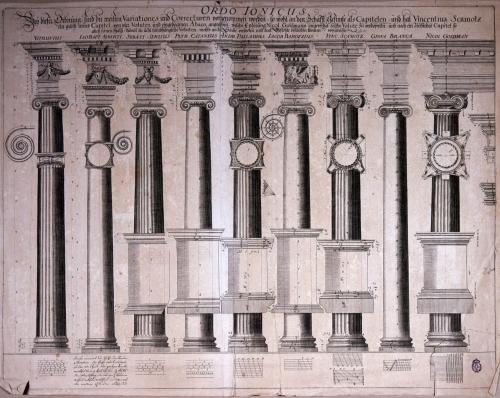 ORDO IONICUS : Den dieser Ordnung, sind die meisten Variationes und Correcturen vorgenommen worden... und hat Vincentius Scamotz ein ganz neues Capitel... angegeben, welche Enderung Nicol. Goldmann angereizet