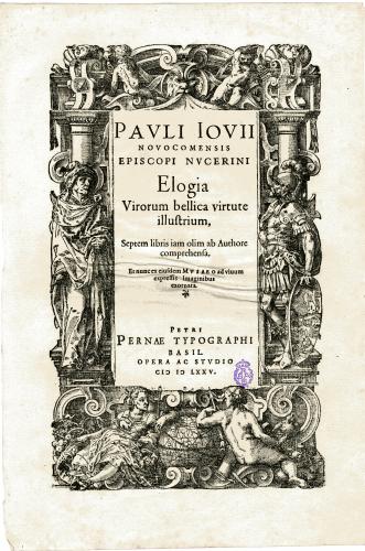 PAULI IOVII ... Elogia Virorum bellica virtute illustrium ... : [portada]