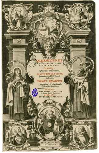 COLLEGII SALMANTICENSIS FR. DISCALCEATORUM B. MARIAE de Monte CARMELI ... CURSUS THEOLOGICUS : [portada]