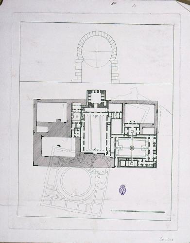 [Arco y reconstrucción en planta del palacio nazarí de La Alhambra] 