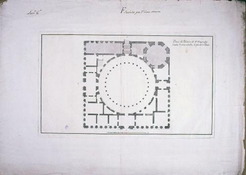 Plano del Palacio del Sor. Emperador Carlos V como se halla al piso de la Plaza