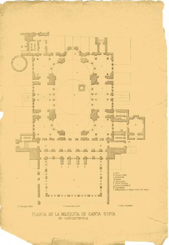 PLANTA DE LA MEZQUITA DE SANTA SOFIA EN CONSTANTINOPLA