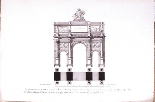 COLECCION DE ESTAMPAS LITOGRAFICAS, QUE REPRESENTAN LOS MONUMENTOS ERIGIDOS ... DE MADRID EN EL AÑO DE 1829, CON MOTIVO DEL FELIZ ENLACE DE ... D. FERNANDO VII CON ... DOÑA MARIA CRISTINA DE BORBON 