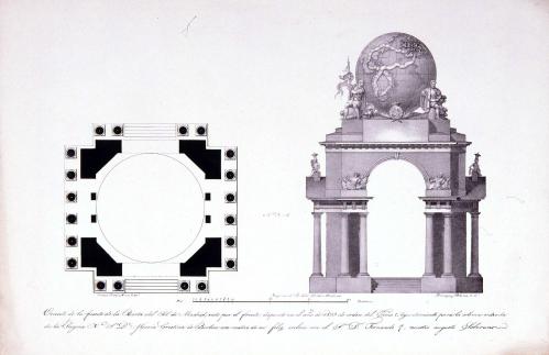 COLECCION DE ESTAMPAS LITOGRAFICAS, QUE REPRESENTAN LOS MONUMENTOS ERIGIDOS ... DE MADRID EN EL AÑO DE 1829, CON MOTIVO DEL FELIZ ENLACE DE ... D. FERNANDO VII CON ... DOÑA MARIA CRISTINA DE BORBON 