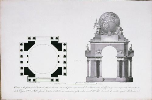 COLECCION DE ESTAMPAS LITOGRAFICAS, QUE REPRESENTAN LOS MONUMENTOS ERIGIDOS ... DE MADRID EN EL AÑO DE 1829, CON MOTIVO DEL FELIZ ENLACE DE ... D. FERNANDO VII CON ... DOÑA MARIA CRISTINA DE BORBON 