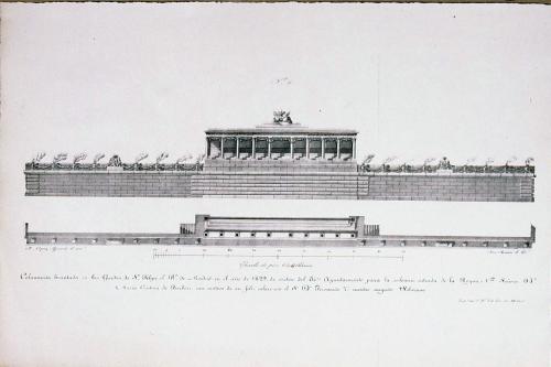 COLECCION DE ESTAMPAS LITOGRAFICAS, QUE REPRESENTAN LOS MONUMENTOS ERIGIDOS ... DE MADRID EN EL AÑO DE 1829, CON MOTIVO DEL FELIZ ENLACE DE ... D. FERNANDO VII CON ... DOÑA MARIA CRISTINA DE BORBON 